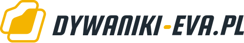 Logo Dywaniki-eva.pl – żółty symbol dywaników i ciemny napis